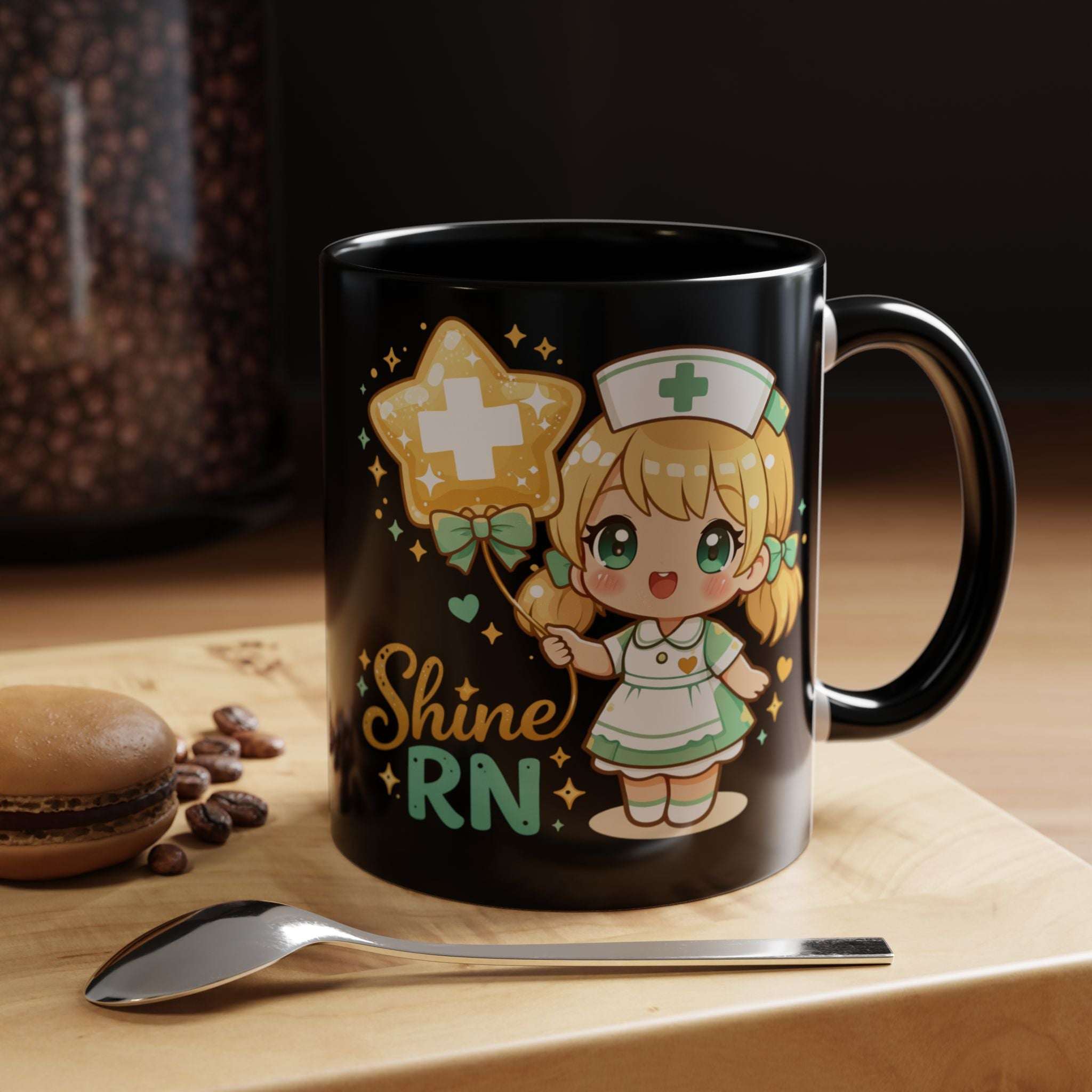 Shine RN Mug – Cute Chibi Nurse Coffee Cup (11oz/15oz)