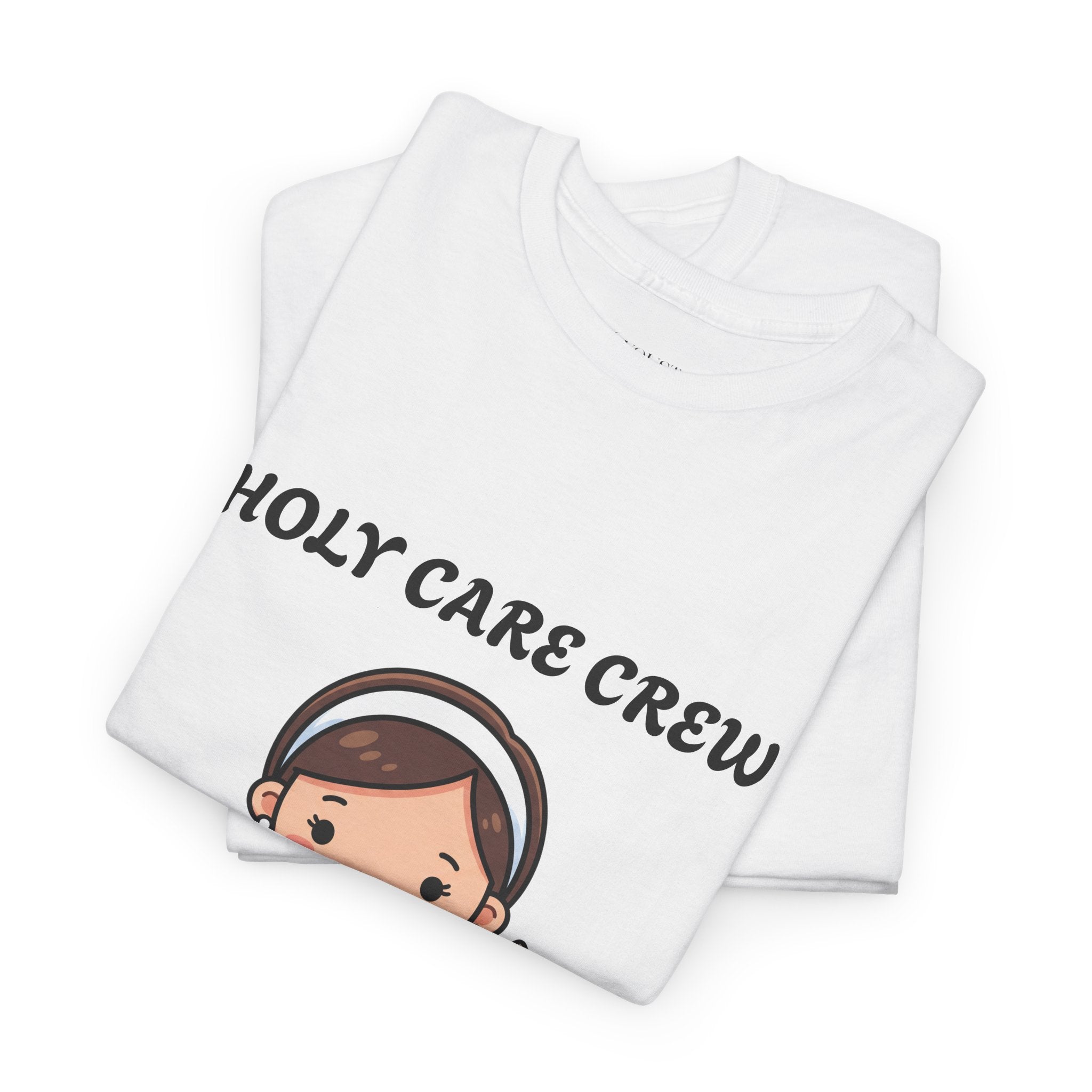 Holy Care Crew T-Shirt – Cute Nativity Tee with Lamb & Donkey