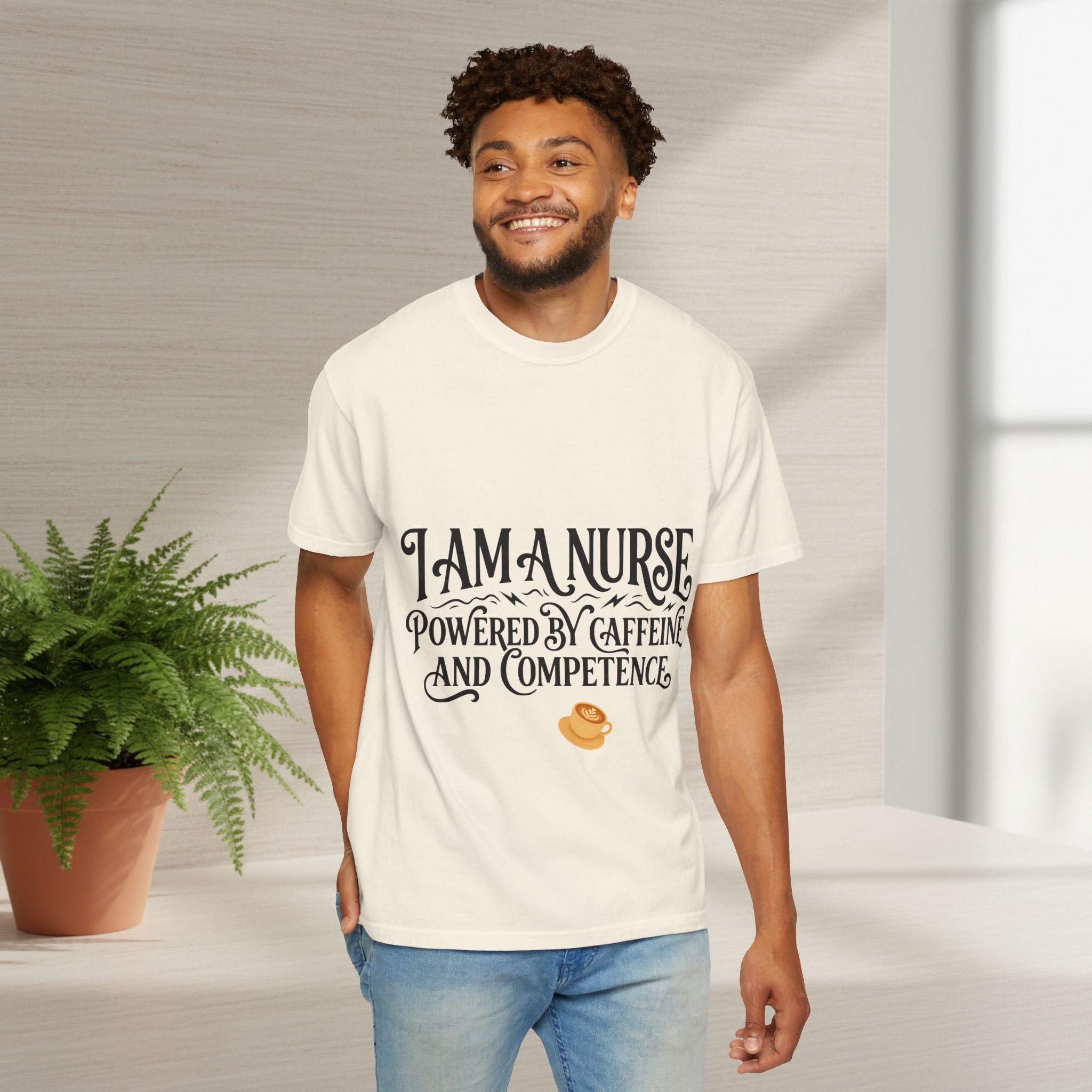 Nurse T-Shirt – Powered by Caffeine and Competence Tee