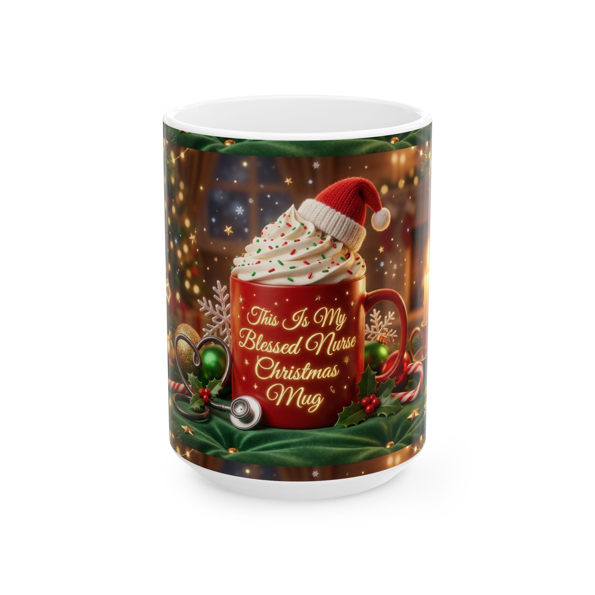Blessed Nurse Christmas Mug – Holiday Coffee Cup for Nurses (11oz/15oz)