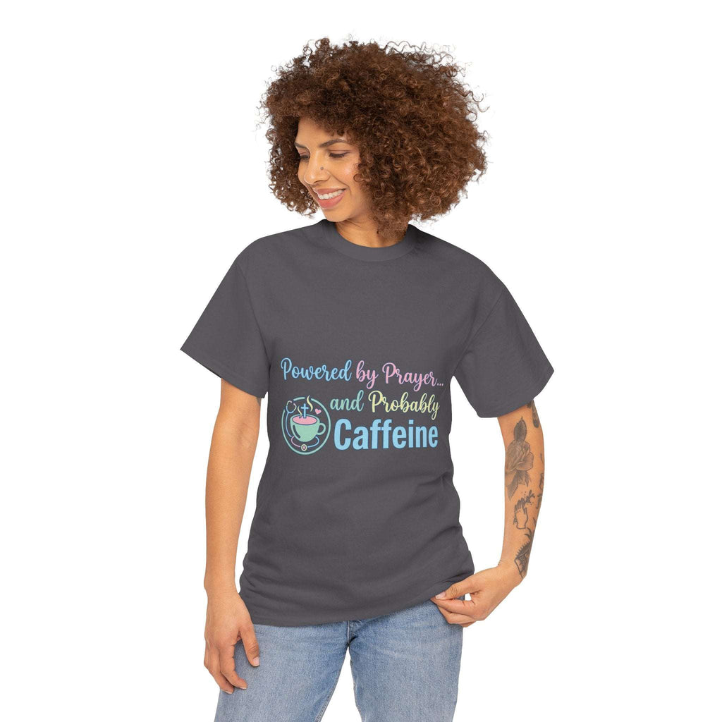 Prayer and Caffeine T-Shirt – Christian Coffee Tee for Women & Men