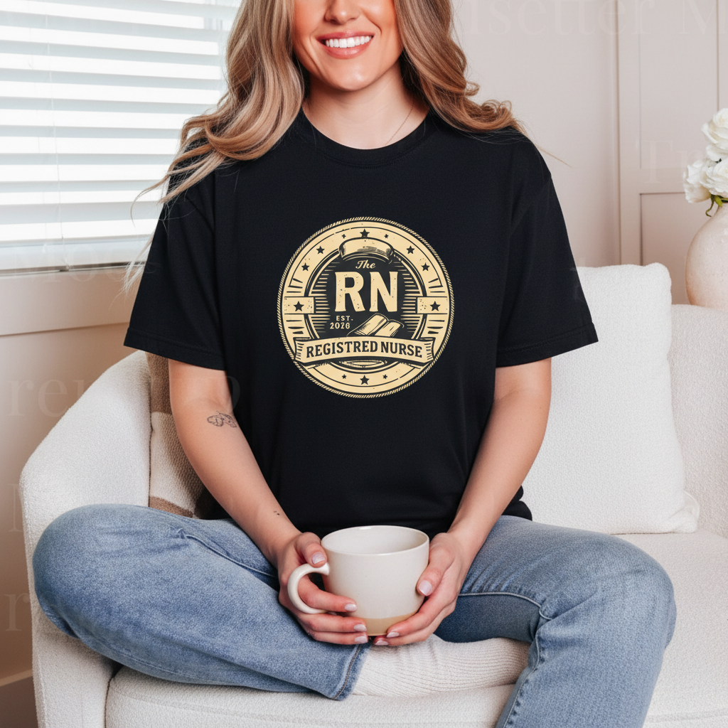 Black RN Badge close-up mockup