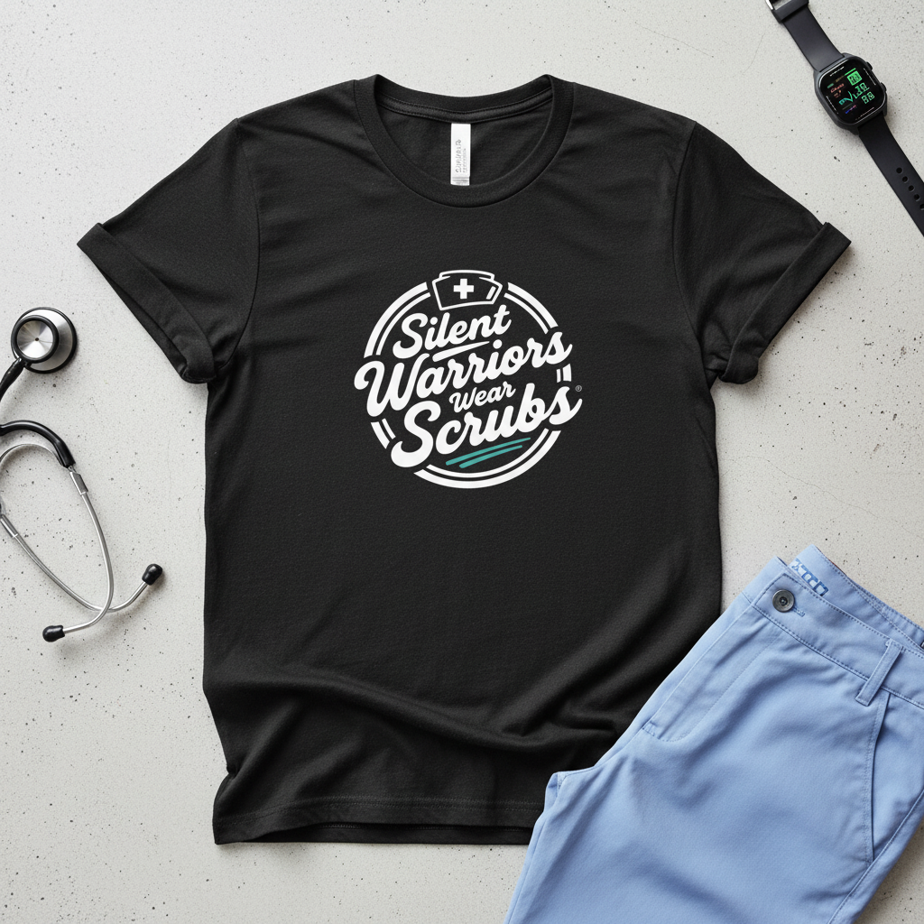 Black Silent Warriors Wear Scrubs T-Shirt