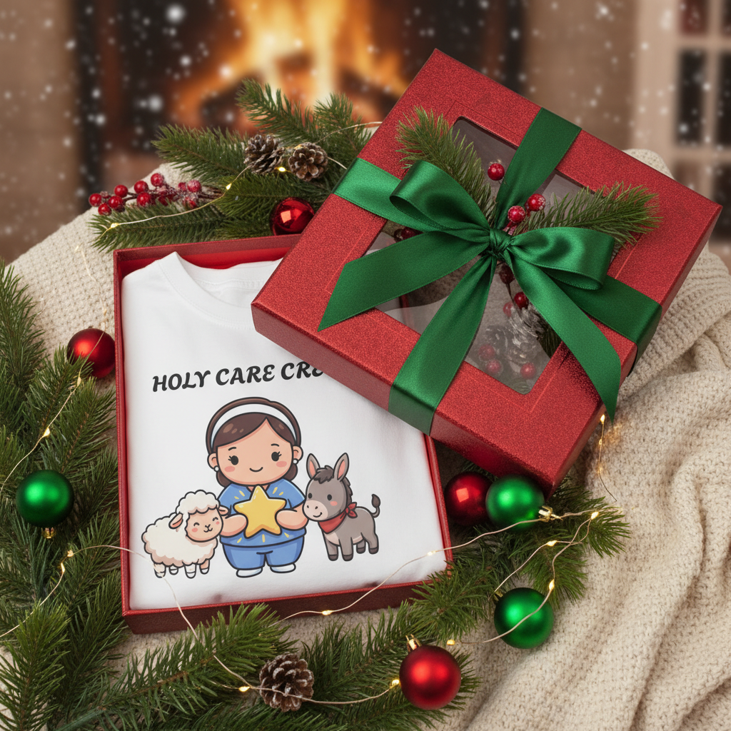 Christmas gift wrapped mockup