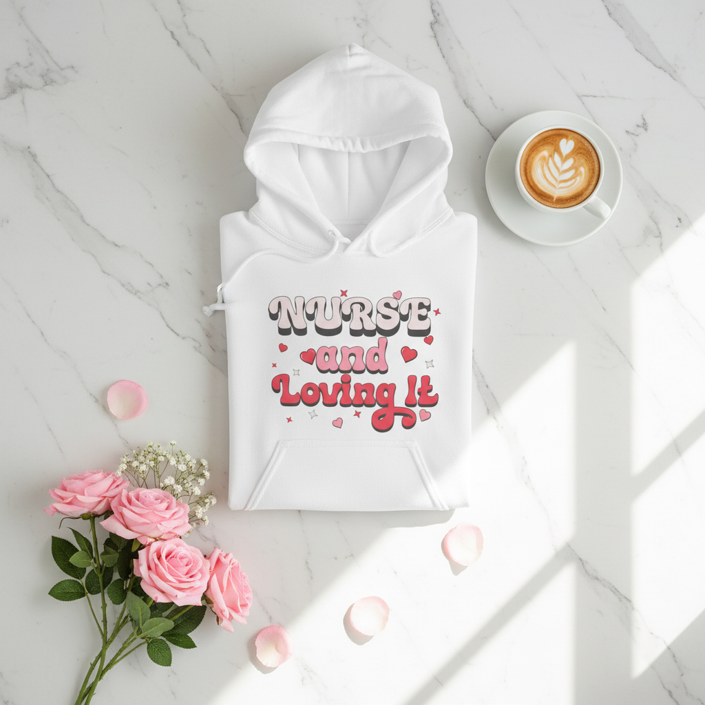 Clean marble flat lay with coffee and pink flowers