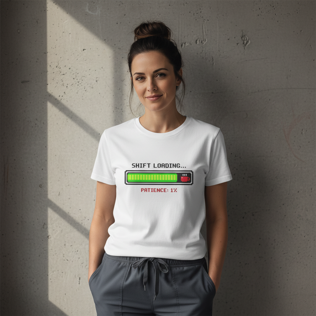 Confident nurse with dramatic window light against concrete