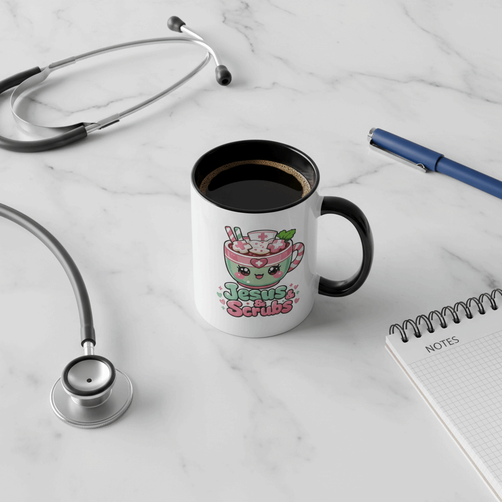 Flat lay with nursing essentials