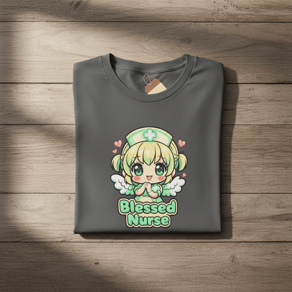 Folded t-shirt on rustic wood