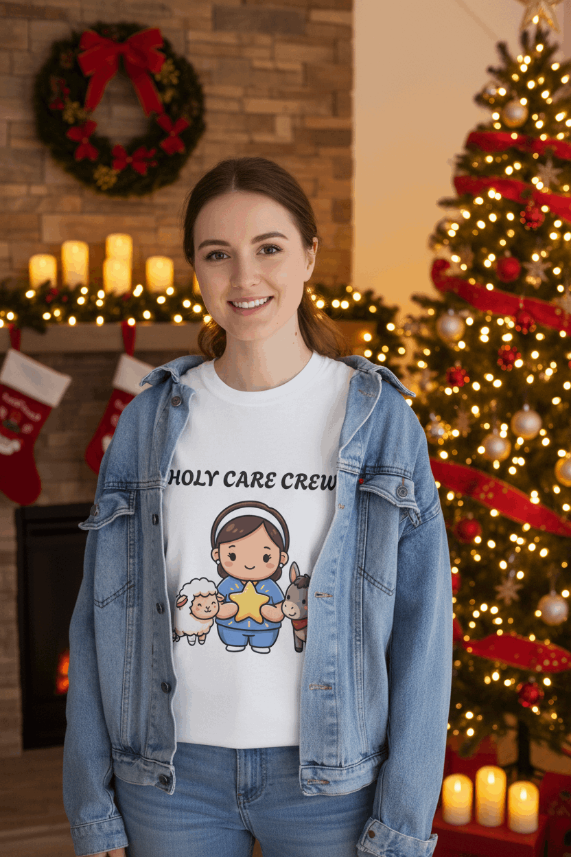 Healthcare professional in Christmas setting