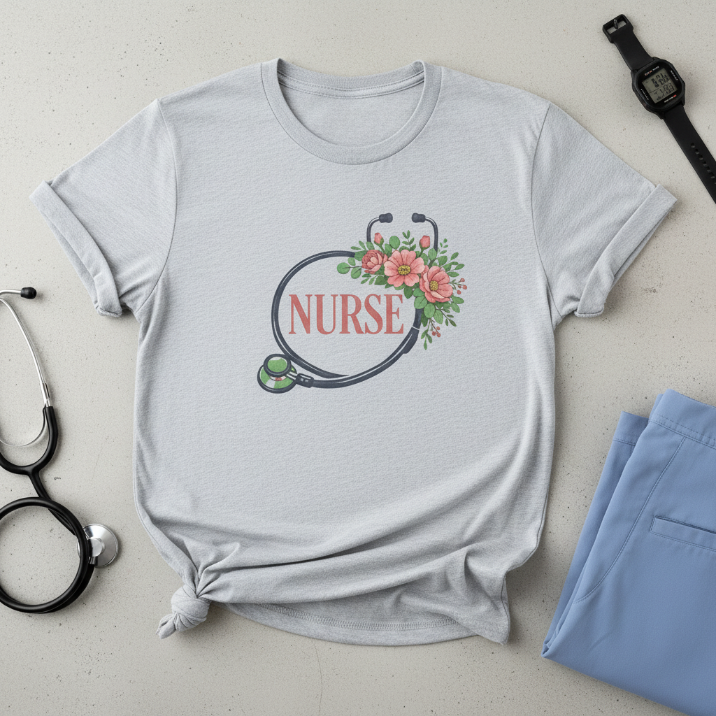 Ice Grey Nurse Floral flat lay