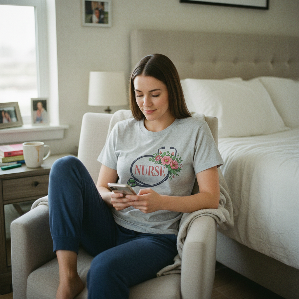 Ice Grey realistic bedroom moment