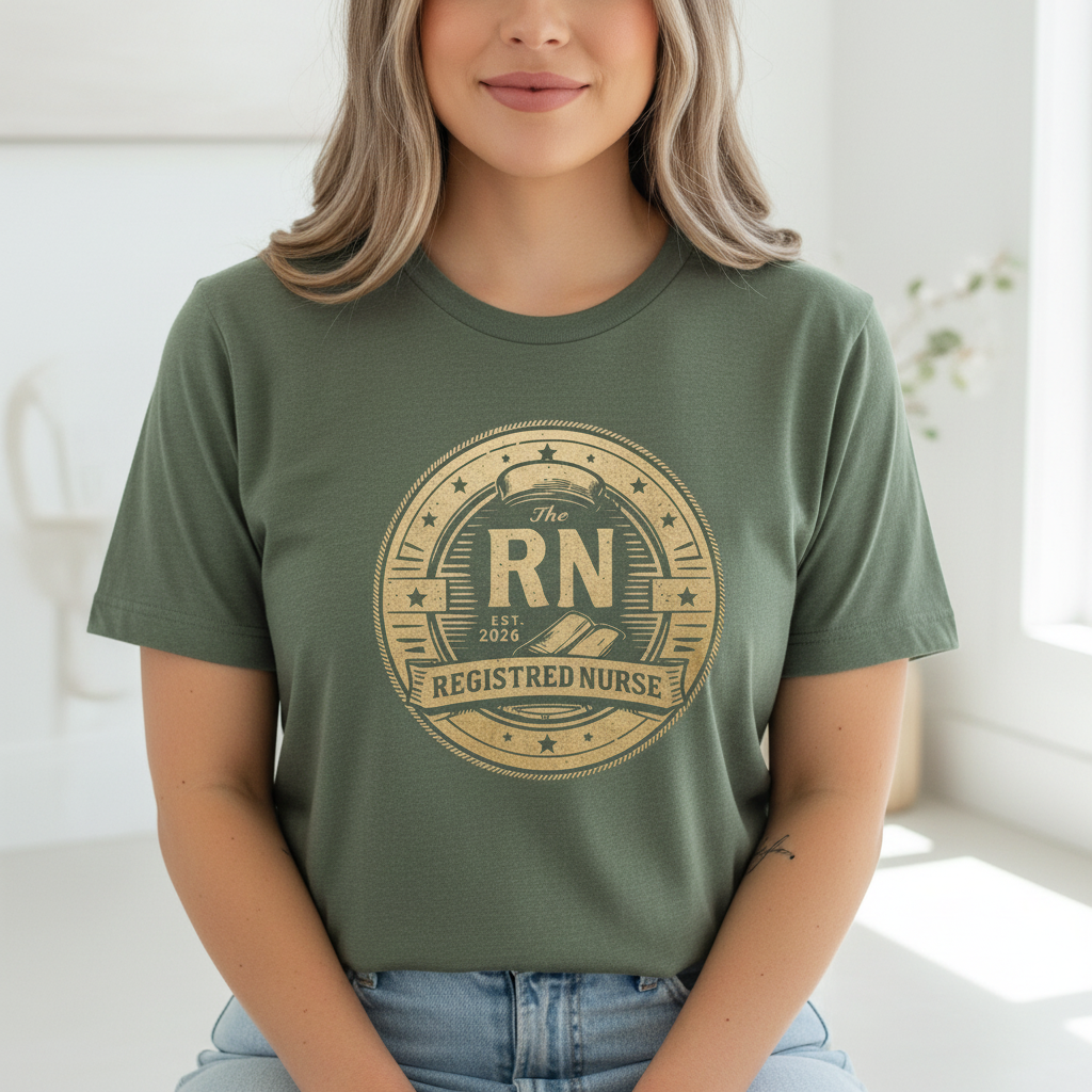 Military Green RN Badge close-up mockup