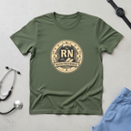 Military Green RN Badge flat lay