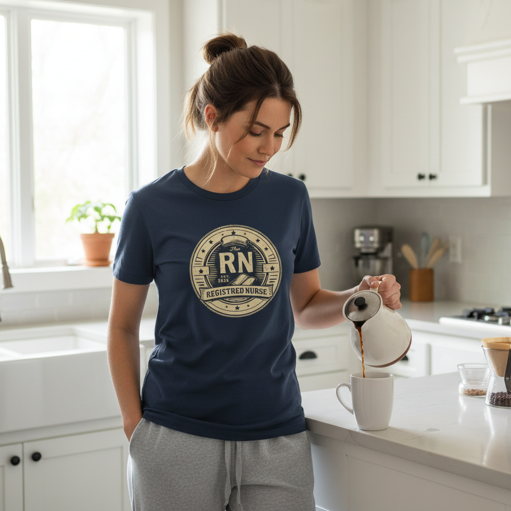 Navy RN Badge - morning kitchen scene