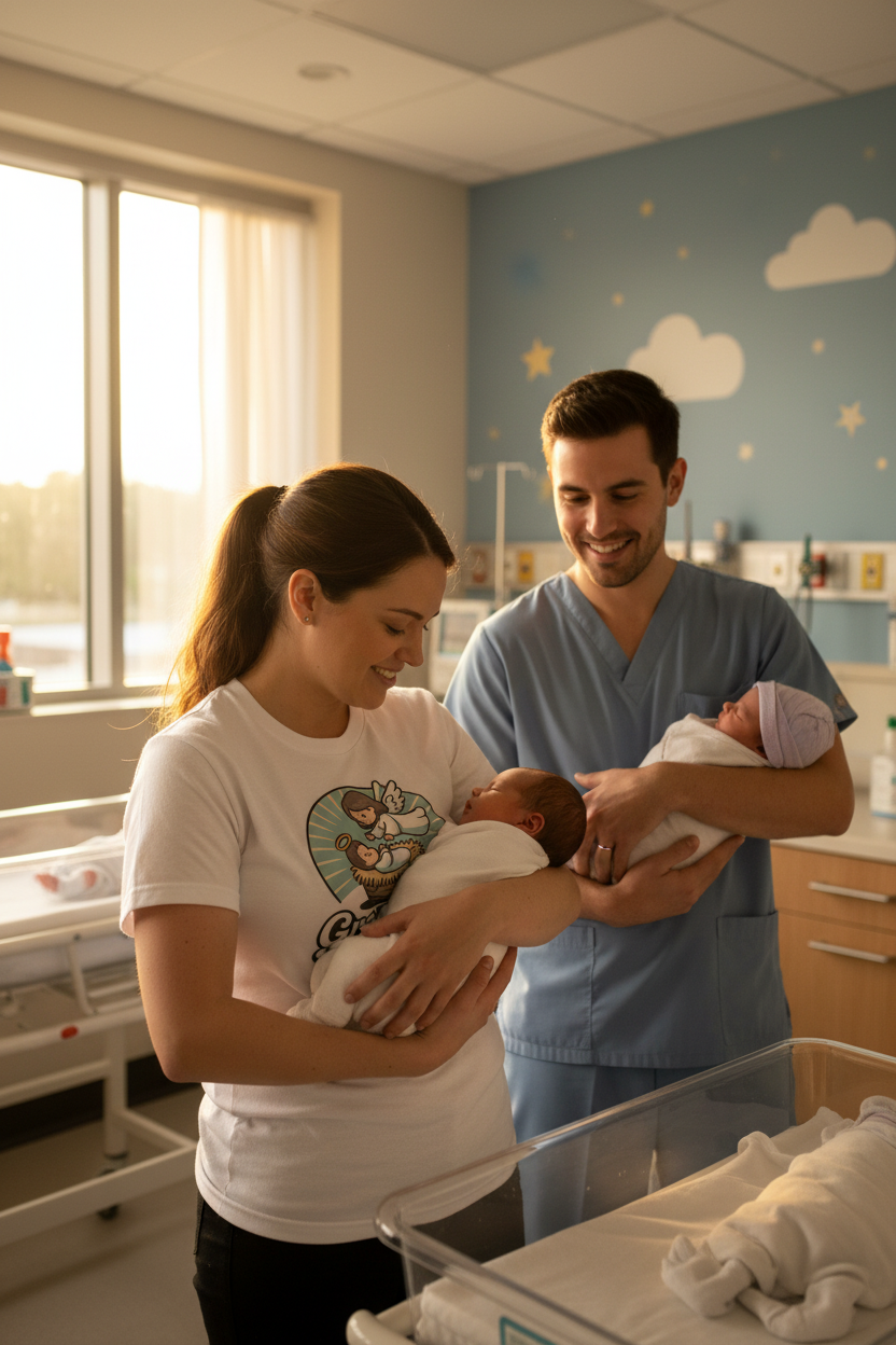 Nurse in hospital nursery setting