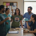 Nurses wearing your exact Heart of a Hero design celebrating together
