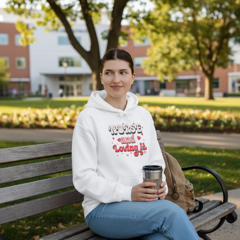 Outdoor break moment with peaceful expression
