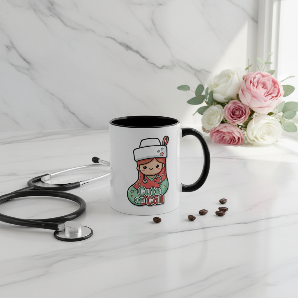 Sophisticated flat lay on marble with stethoscope and flowers