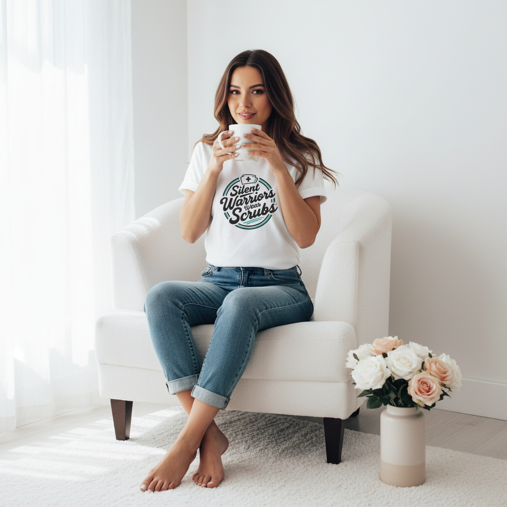 White Silent Warriors t-shirt clean mockup