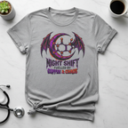 Your gothic design on white marble with coffee, stethoscope, plant