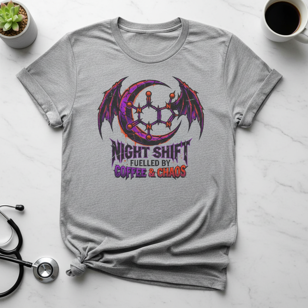 Your gothic design on white marble with coffee, stethoscope, plant