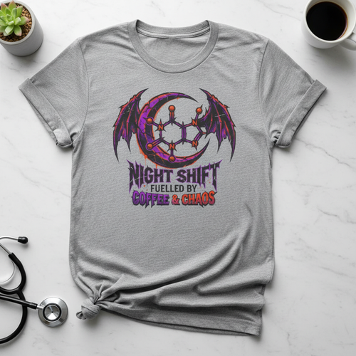 Your gothic design on white marble with coffee, stethoscope, plant